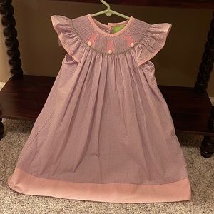 Brand: Classic Whimsy. Size:4T. Smocked bunnies with cotton tail. Pink & Purple